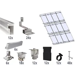 Prior PV Schrägdach-Montageset 3x4 Solarmodule