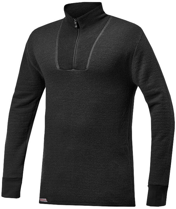 Woolpower Turtleneck 400 Rollkragen Shirt schwarz, Größe 3XL