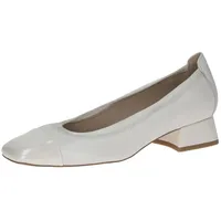 CAPRICE Pumps aus Leder Kleiner Absatz, Weiß (Offwhite Comb), 38 EU