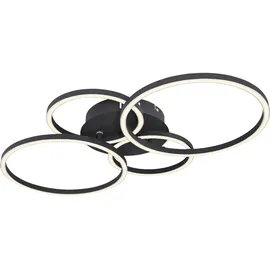 GLOBO LED Deckenleuchte, Ring Design, schwarz matt, L 65,5 cm