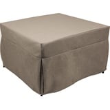 Dmora Puof in ein Einzelbett umwandelbar, Made in Italy, Klappbett, Pouf aus abnehmbarem, platzsparendem Stoff für das Wohnzimmer, 78x78 / 195h45 cm, Taubengrau