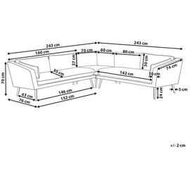 Beliani Loretello Loungesofa grau