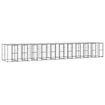 vidaXL Outdoor-Hundezwinger 12,1 m x 2,2 m x 1,8 m Stahl Schwarz