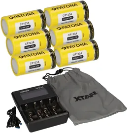 PATONA Set 6x Patona CR123A Akku + Xtar VC4 Ladegerät Li-Ion NiMH