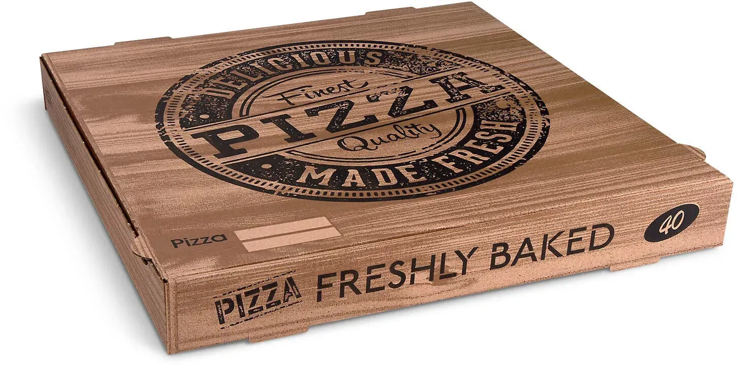 Pizzakarton aus Mikrowellpappe mit neutralem Motiv, 36 x 36 x 4 cm, 100 Stk.