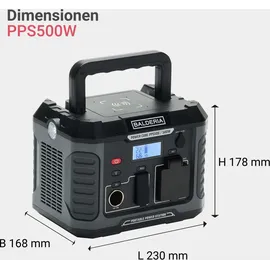 Balderia Power Set, tragbare Powerstation 500W mit faltbarem Solarpanel 120W