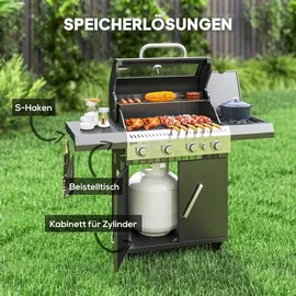 Outsunny Gasgrill 12 KW schwarz