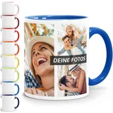 SpecialMe Tasse personalisiert Foto-Collage Text Fototasse bis zu 7 Fotos Fotogeschenk Kaffeetasse Bild selbst gestalten weiß-innen-royal standard