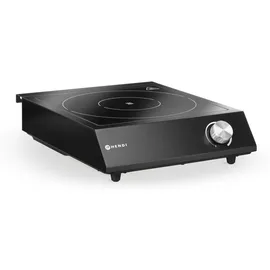 HENDI Set: Induktionskocher 3500W + Stielkasserolle + Bratpfanne, Schwarz, 220-240V/3500W, 320x395x(H)95mm -