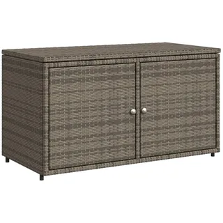 vidaXL Gartenschrank Grau 110x55x60,5 cm Poly Rattan