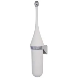 Blanc HYGIENIC *SALE* Toilettenbürste Designer Blanc, Wandmontage, hängend, geschlossen, verschiedene Designs : Farbe - Weiß (mit verchromten Elementen)