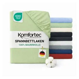 Komfortec Spannbettlaken Jersey 200 x 200 cm grün