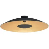 LINDBY Deckenlampe Narisara, Ø 80 cm, E27, schwarz-gold