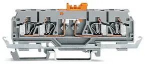 Wago 280-884 4-Leiter-Trenn- und Messklemme, mit Schirmleiterschiene, mit Prüföffnung, orange 280884 - 50 Stück