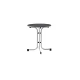 Sieger Boulevard-Klapptisch mit mecalit-Pro-Platte rund 70 cm graphit/schieferdekor anthrazit