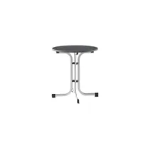 Sieger Boulevard-Klapptisch mit mecalit-Pro-Platte rund 70 cm graphit/schieferdekor anthrazit