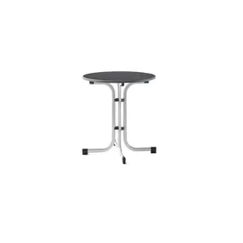 Sieger Boulevard-Klapptisch mit mecalit-Pro-Platte rund 70 cm graphit/schieferdekor anthrazit