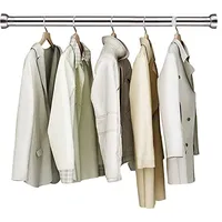 Ausziehbare Kleiderstange, 72-99 CM Garderoben-Stange der Kleiderbügel Verstellbare aus Edelstahl mit Runde Basis Verstellbarer Kleiderschrank Kleiderstange für Schlafzimmer