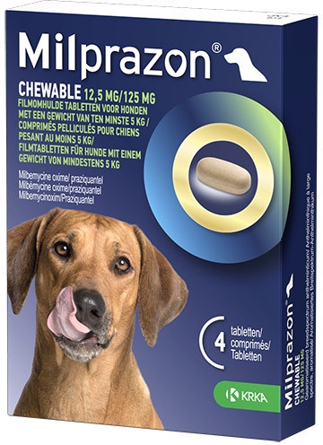 Milprazon Chewable 12,5 mg / 125 mg hond  48 tabletten