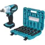 Makita DTW 251 Z ohne Akku + Steckschlüssel Set 14 tlg.