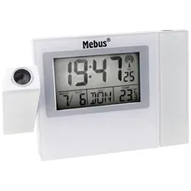 MEBUS 42421 Doppel Projektions-Funkwecker weiß
