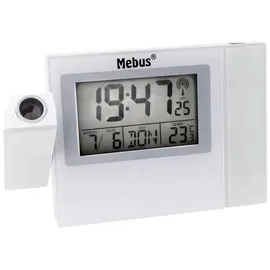 MEBUS 42421 Doppel Projektions-Funkwecker weiß