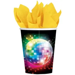 Party Pappbecher 250 ml 8 Stück Disco Fever