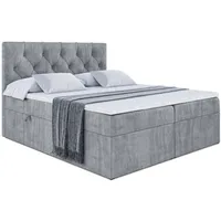 Altdecor Boxbett, Grau, Höhe ca. 20 cm, 180x200 cm,