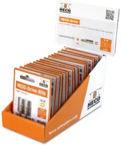 HECO Blister-Tray, HD-30, gelb, 15 Blister mit jeweils 2 Bits