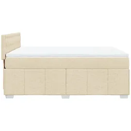vidaXL Boxspringbett mit Matratze Creme 140x200 cm Stoff
