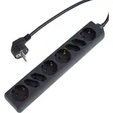 Unitec Mehrfachsteckdose 1,4 m Schwarz 8 St.