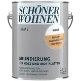 SCHÖNER WOHNEN-Farbe Home Grundierung für Holz und MDF-Platten 9423.02,5.0 (Weiß, 2,5 l)