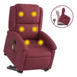 vidaXL Massagesessel mit Aufstehhilfe Weinrot Stoff