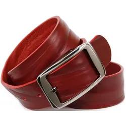 Ledergürtel ANTHONI CROWN, Damen, Gr. 105, rot (dunkelrot), Leder, unifarben, casual,klassisch,modisch, Gürtel, pflanzlich gegerbtes Leder