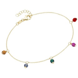 Luigi Merano Armband mit farbigen Kristallsteinkugeln, Gold 375 goldfarben