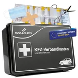 WALSER Erste Hilfe Set Auto 2025, Verbandskasten Auto Auszeichnung Sehr Gut*, Auto Verbandskasten 2025, Erste Hilfe Kasten, Verbandskasten Auto 2025, Erste Hilfe Auto, KFZ Verbandkasten DIN 13164 rot