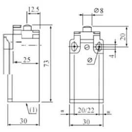 XBS Positionsschalter mit Stößel 1NC/1NO Endschalter Grenztaster Positionstaster XBS