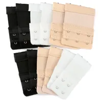 H&S BH Verlängerung mit 2 und 3 Haken - 12 Stück - Elastische Nylon Erweiterung mit Edelstahlhaken in Schwarz, Weiß und Beige - BH Verlängerungen Mix - BH Haken - Back Extender für BH Erweiterung - Einheitsgröße