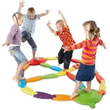 Gonge Balancierpfad Fluss Mega Balancierspielzeug für Kinder, bunt, Kunststoff - 25 Elemente, rutschfest, altersgerecht 2-8 Jahre