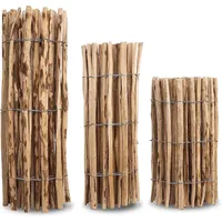MC.Sammler Staketenzaun in 26 Größen - Holzzaun aus Haselnuss - Gartenzaun Holz Höhen 50 cm - 150 cm Länge 5/10 Meter - Kastanienzaun für Gart... - Braun