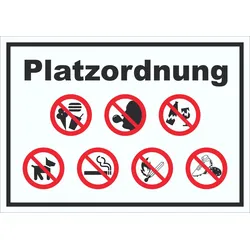 HB-Druck Schild Platzordnung A0 (841x1189mm)