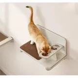 Songmics FEANDREA Clickat Katzen-Futterstation erhöht Wand