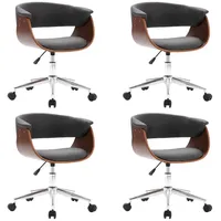 VidaXL Drehbare Esszimmerstühle 4 Stk. Grau Stoff