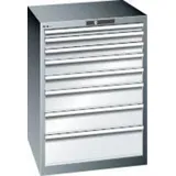 Schubladenschrank 36x36E B717xT725xH1000mm RAL 7035/5012 8 Schubladen 75/200kg - Artikel: 7830932786
