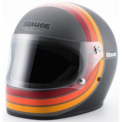 Blauer 80's Helm, silber, Größe L für Männer