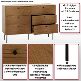 MCW Kommode ~ Sideboard, N78-K-6 (85 x 120 x 40 cm) Wohnzimmer, Kommoden Sideboards, Kommoden