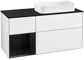 V&B Waschtischunterschrank Wandbeleuchtung Finion 120cm, Pl b m, Rg l b m Lac, glo wh. Lac