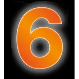CONACORD Klebezahl 6 Reflektierend 8 cm Orange