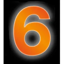 CONACORD Klebezahl 6 Reflektierend 8 cm Orange