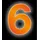 CONACORD Klebezahl 6 Reflektierend 8 cm Orange
